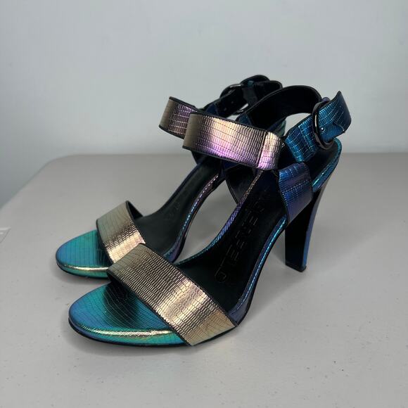Karl Lagerfeld Cieone Iridescent Embossed Heels Size 7.5 - Picture 4 of 10